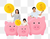 Family finance png element, transparent background