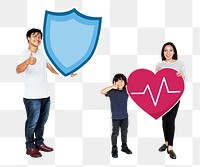 Family insurance png element, transparent background