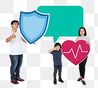 Family insurance png element, transparent background