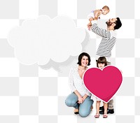 Happy family png element, transparent background