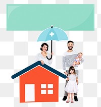 Family insurance png element, transparent background