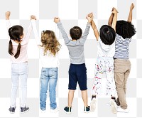 Children holding hands png, transparent background