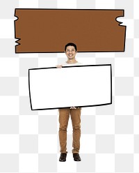 Blank sign png element, transparent background