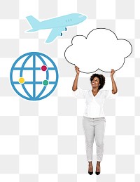 Cloud network png element, transparent background