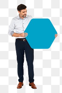 Hexagon sign png element, transparent background