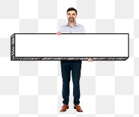 Businessman with message box png element, transparent background