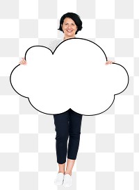 Cloud sign png element, transparent background