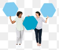 Hexagon chart png element, transparent background