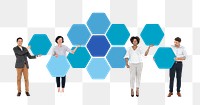 Hexagon chart png element, transparent background