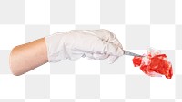 Red gauze png, surgical operation , transparent background