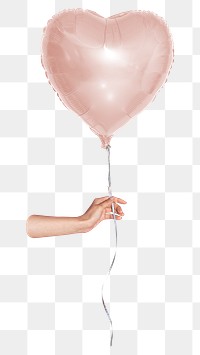 Pink heart balloon png, transparent background