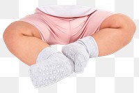 Png baby wearing sock,  transparent background