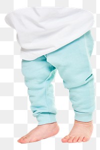 Png child wearing sweat pants,  transparent background