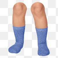 Kid's blue socks png transparent background