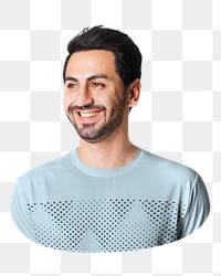 Smilling man png sticker, transparent background