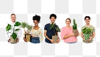 Happy plant parents png, transparent background