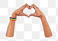 LGBT love png hand gesture on transparent background