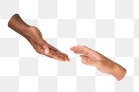 PNG helping hands gesture with, collage element, transparent background