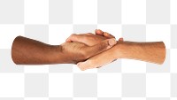 PNG helping hands holding with, collage element, transparent background