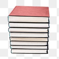 PNG stacked books, collage element, transparent background