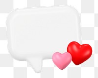 3D speech bubble png, online dating concept illustration on transparent background