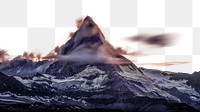 PNG Snowcapped in Matterhorn collage element, transparent background