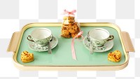 Tea break set png, transparent background