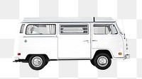 PNG Vintage camper van, collage element, transparent background