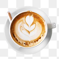 PNG Coffee latte, collage element, transparent background