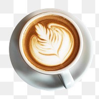 PNG Coffee latte, collage element, transparent background