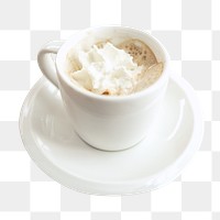 PNG Espresso with whipped cream, collage element, transparent background