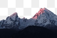 PNG A mountain summit illuminated collage element, transparent background