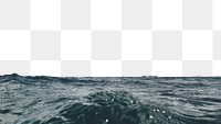 PNG ocean landscape border collage element, transparent background