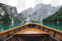 PNG On a boat on Lago di Braies, Italy collage element, transparent background