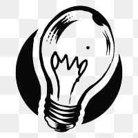 Png light bulb element, transparent background