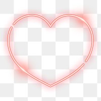 Png red neon love element, transparent background