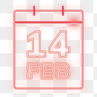 Png valentine's day calendar element, transparent background