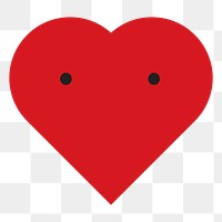 Png red heart shape sticker, transparent background