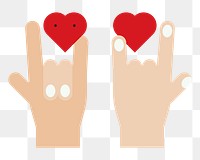 Png love you hand gesture sticker, transparent background