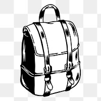 Png Backpack element, transparent background