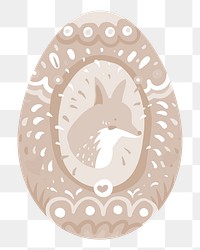 Png brown fox easter egg illustration, transparent background