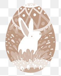 Png brown rabbit easter egg illustration, transparent background