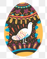 Png bird easter egg sticker, transparent background