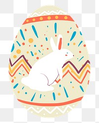 Png rabbit easter egg sticker, transparent background