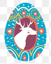 Png deer easter egg sticker, transparent background