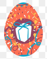 Png gift easter egg sticker, transparent background