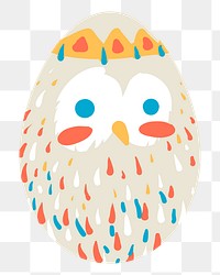 Png owl easter egg sticker, transparent background