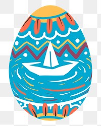 Png boat easter egg sticker, transparent background