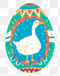 Png duck easter egg sticker, transparent background