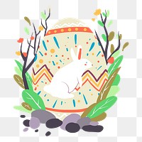 Png rabbit easter design sticker, transparent background